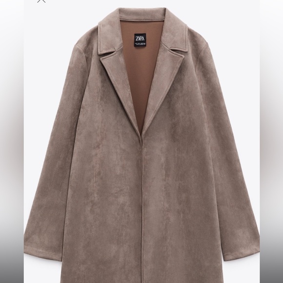 Zara FAUX SUEDE COAT - XS - Picture 3 of 5